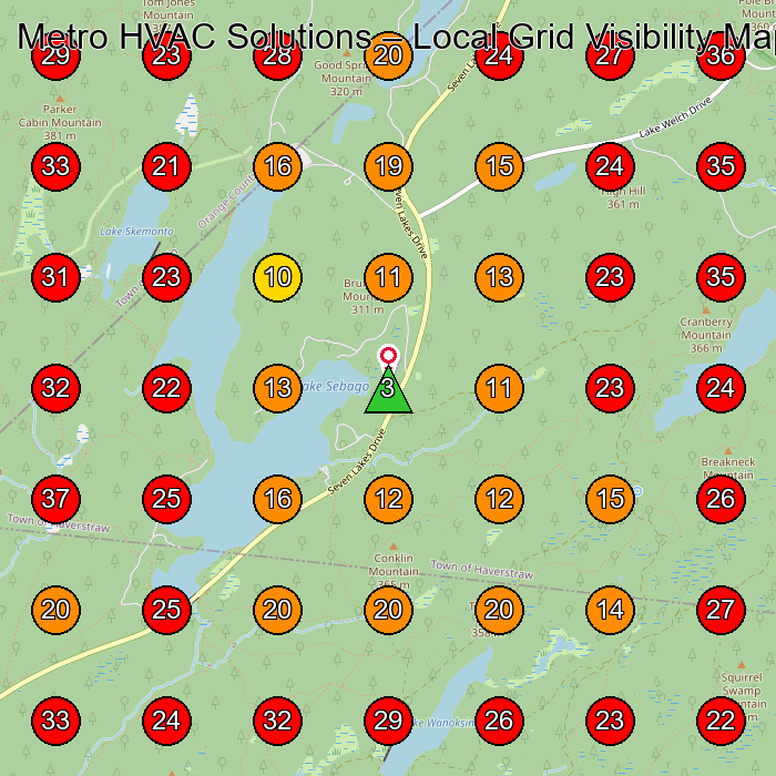 Metro HVAC Solutions GeoGrid visibility map for Hvac Contractor in Hillburn